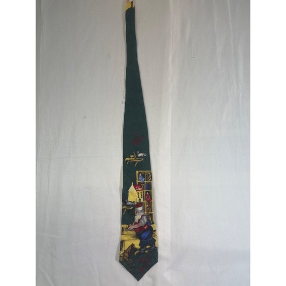 Craft and barrow men’s tie Santa in His Workshop A Merry Christmas 100% Silk Mad - Picture 1 of 7